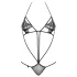 Obsessive Luiza - Black Tulip Strapped Bodysuit (S/M)
