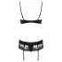 Obsessive Wonderia - Embroidered Lace Lingerie Set (Black) - L/XL