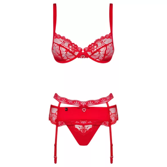 Obsessive Heartina - Red Lingerie Set