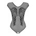 Obsessive B112 – Angel Wing Open-Back Fishnet Bodysuit (Black)