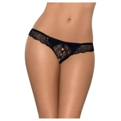   Obsessive Miamor - Sparkling Open Lace Thong for Women (Black) - L/XL