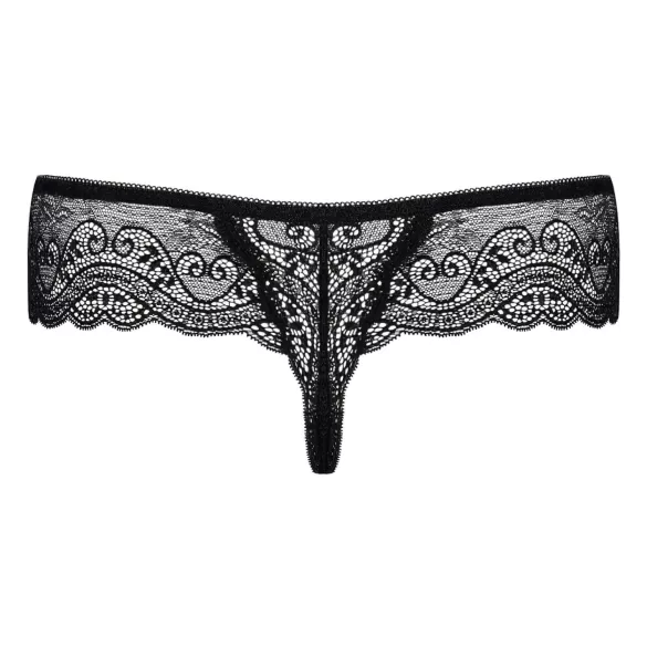 Obsessive Miamor - Sparkling Women's Lace Thong (Black) - L/XL