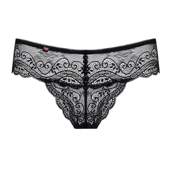Obsessive Miamor - Sparkling Women's Lace Thong (Black) - L/XL