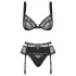 Obsessive Heartina - Black Lingerie Set