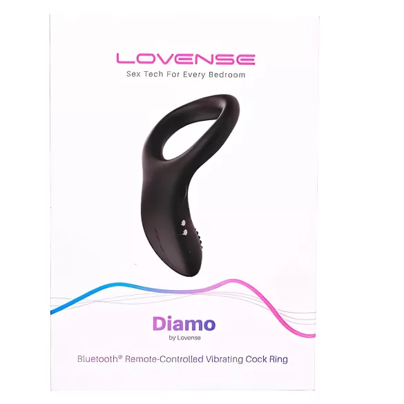 Lovense Diamo - App-controlled vibrating penis ring for men (black)