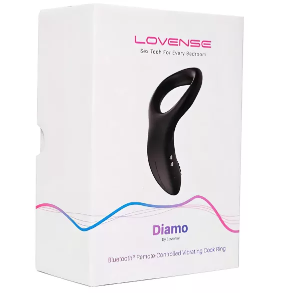 Lovense Diamo - App-controlled vibrating penis ring for men (black)