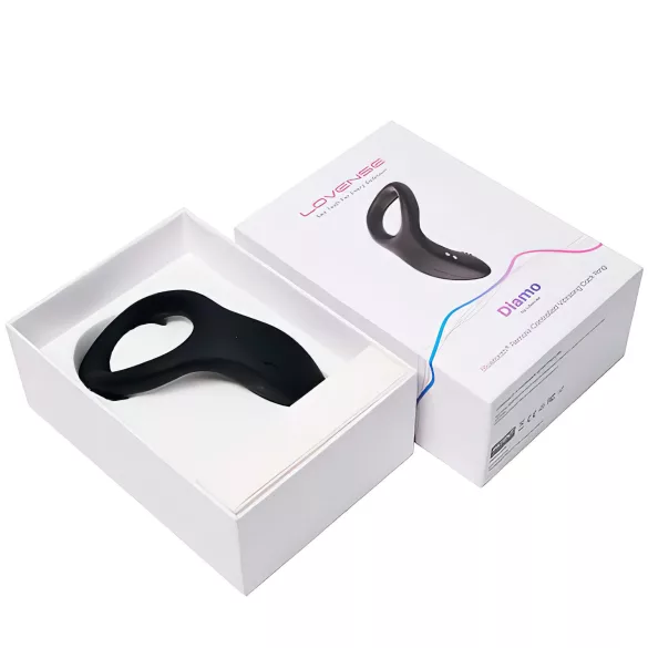 Lovense Diamo - App-controlled vibrating penis ring for men (black)