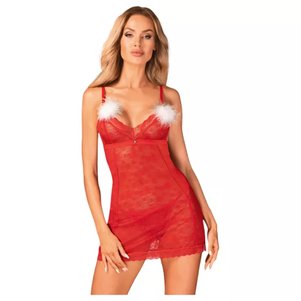 Obsessive Claussica - Red Babydoll & Thong Set - XL/XXL