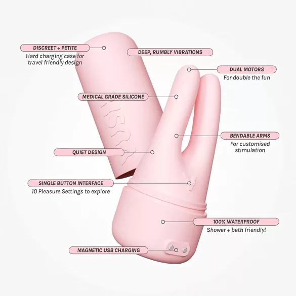 Vush Pop Swish - Rechargeable Waterproof Clitoral Stimulator (Pink)